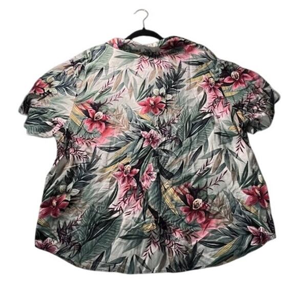 Teddi Woman Tropical Button-Up Shirt | Size 1X | Floral Island Vibes - Picture 2 of 7